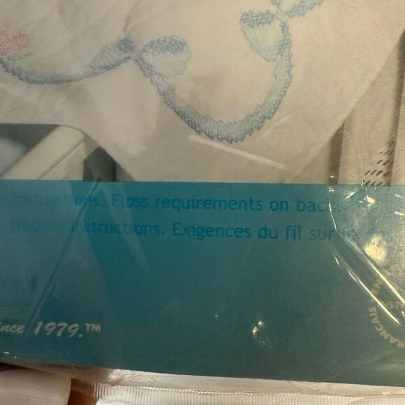 Vintage Janlynn Baby Easter Sleepy Bubby Quilt Cross Stitch 34x43" Finished - Picture 7 of 9